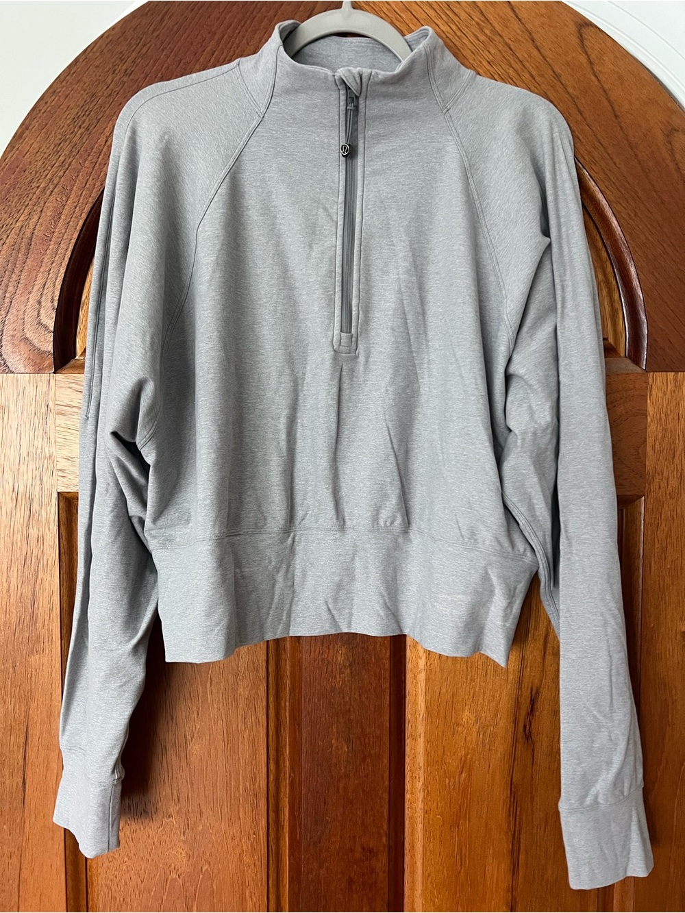 Lululemon Ready to Rulu Half Zip Pullover Size 12 RT $108 Heather Grey